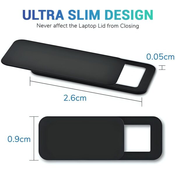 LIRAMARK Webcam Cover, Privacy Protector Webcam Cover Slide, Compatible with Laptop, Desktop, PC, Smartphone, Protect Your Privacy and Security, Strong Adhesive (Rectangle) Set of 3 Black - Image 3