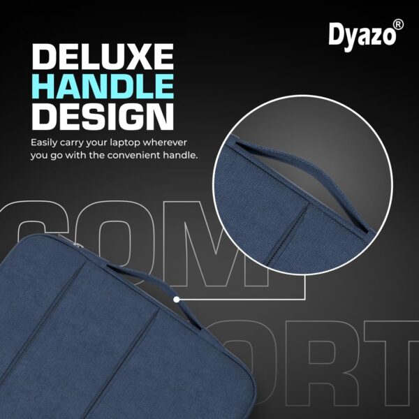 Dyazo Office Protective Laptop Sleeve | Case Cover with Handle for All 15 Inch to 15 .6" Laptops, Notebooks (Blue) - Image 3