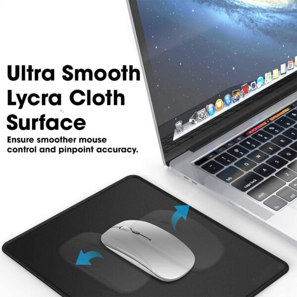 STRIFF Mousepad Mouse Mat 230X190X2mm Mouse pad for Laptop Non-Slip Rubber Base, Waterproof Surface, Compatible with Laser and Optical Mice(Black)(Pack of 2) - Image 4