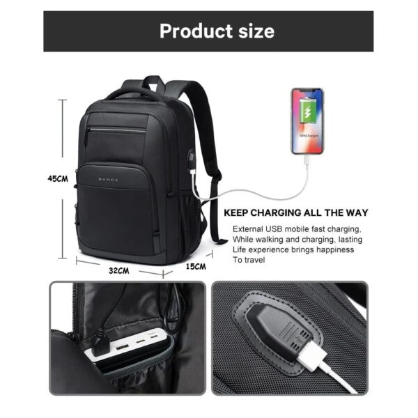 Red Lemon Swiss Cut Design 15.6 Inch Smart Laptop Backpack Bag With USB Charging Port, Anti Theft Pocket and Accessories Organiser for Men Women Boys Girls - Image 7