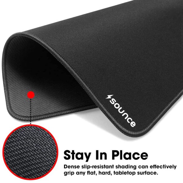 Sounce Mouse Pad with Superior Micro-Weave Cloth, Extended Desk Mousepad with Stitched Edges, Non-Slip Base, Water Resist Keyboard Pad for Gamer, Office & Home - 250mm x 210mm x 2mm - Image 3