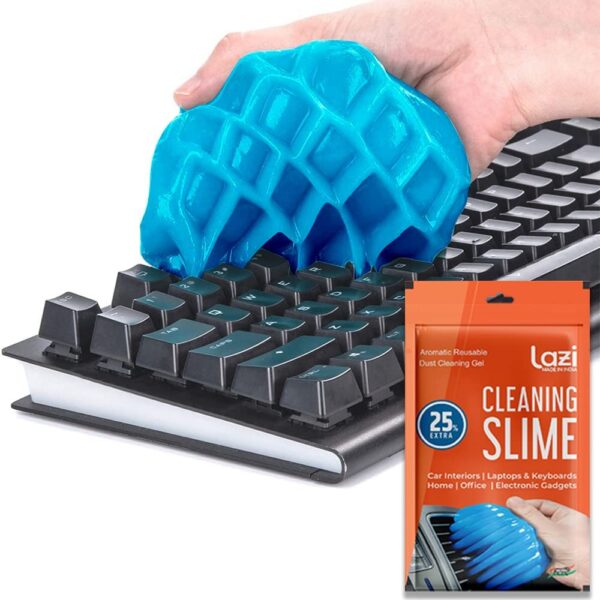 LAZI (Blue Pack 1) 100gm Multipurpose Laptop Keyboard Cleaner Dust Cleaning Kit Slime Gel Jelly Putty Magic Super Clean Gel Keyboard Laptop Car Dashboard Accessories Electronic Gadget Product Cleaner