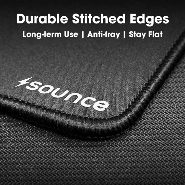 Sounce Mouse Pad with Superior Micro-Weave Cloth, Extended Desk Mousepad with Stitched Edges, Non-Slip Base, Water Resist Keyboard Pad for Gamer, Office & Home - 250mm x 210mm x 2mm - Image 5