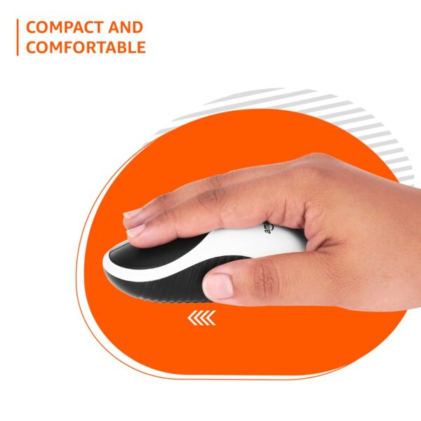 amazon basics Wireless Mouse | 2.4 Ghz with USB Nano Receiver | 1000 DPI Optical Tracking | Compatible with PC & Laptop (White & Black) - Image 4