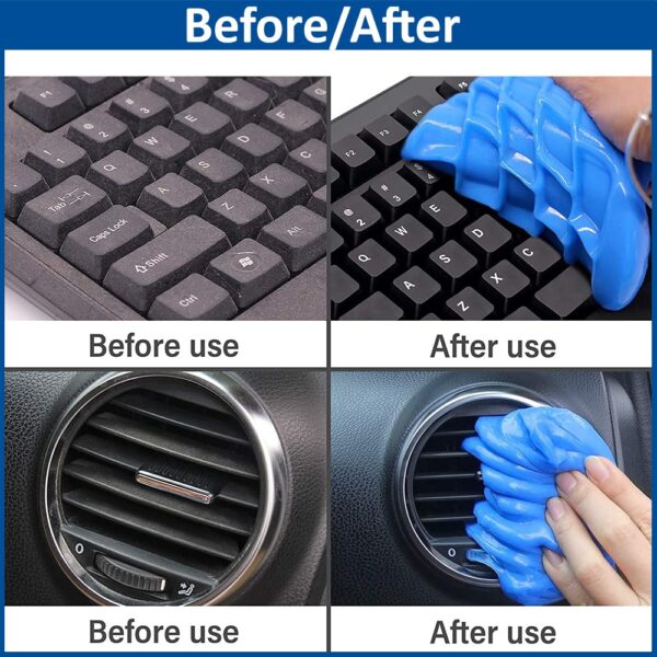 LAZI (Blue Pack 1) 100gm Multipurpose Laptop Keyboard Cleaner Dust Cleaning Kit Slime Gel Jelly Putty Magic Super Clean Gel Keyboard Laptop Car Dashboard Accessories Electronic Gadget Product Cleaner - Image 6