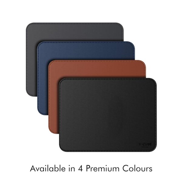 V-CUBE DESIGNS Premium Vegan Leather Mouse Pad |25X21cm| 2.4mm Thick(Padded)|Stitched, Reversible use, Splash-Proof, Anti-Skid for Gaming, Computer, Laptop, Home&Office in a Fresh Modern Design| Black - Image 6