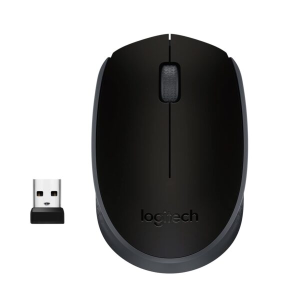 Logitech B170 Wireless Mouse, 2.4 GHz with USB Nano Receiver, Optical Tracking, 12-Months Battery Life, Ambidextrous, PC/Mac/Laptop - Black