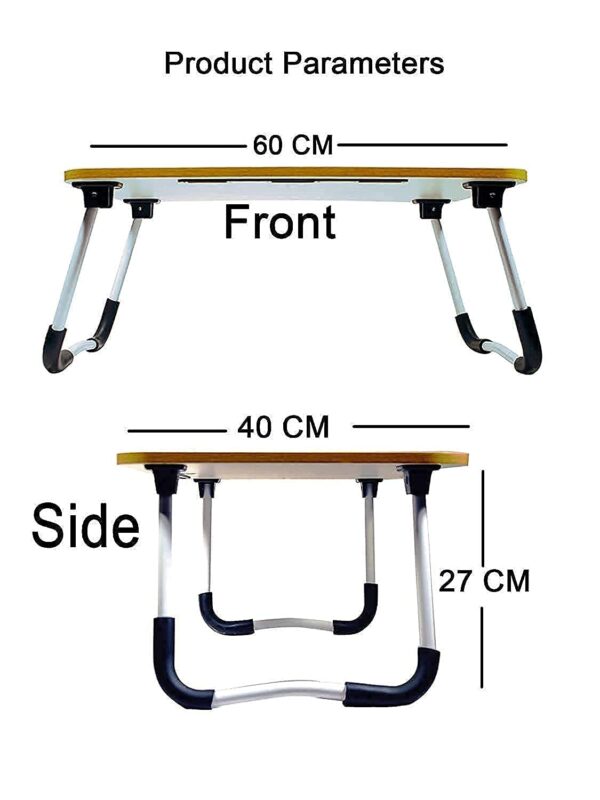 AUNO Homes Table Laptop Study Bed Home Wooden Foldable Students Stand Office Computer Desk Folding Work Tables Laptops Portable (Wood), 40 Centimeters, 60 Centimeters - Image 5