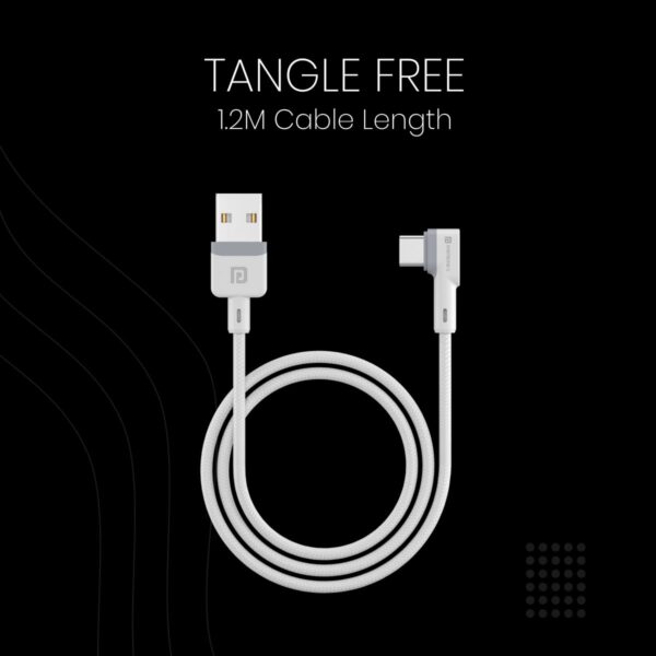 Portronics Konnect L POR-1403 Fast Charging 3A Type-C Cable 1.2 Meter with Charge & Sync Function for All Type-C Devices (White) - Image 5