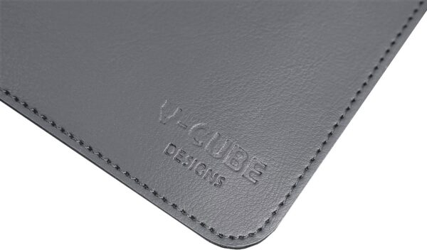 V-CUBE DESIGNS Premium Vegan Leather Mouse Pad |25X21cm| 2.4mm Thick(Padded)|Stitched, Reversible use, Splash-Proof, Anti-Skid for Gaming, Computer, Laptop, Home&Office in a Fresh Modern Design| Grey - Image 4