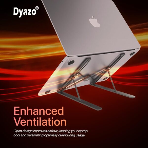 Dyazo Zigzag Height Adjustable Ventilated Aluminium Tabletop Laptop Stand with 6 Angles Multi-Angle Compatible for MacBook Air Pro, HP, Lenovo, Dell & Other 10-15.6'' Laptops, Notebooks (Space Grey) - Image 4