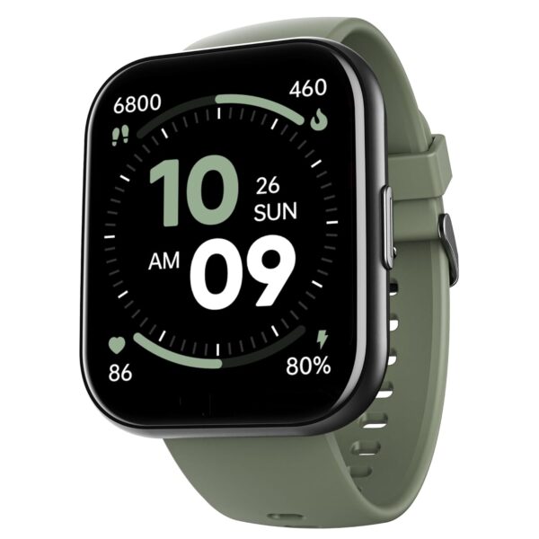 boAt Wave Active Smart Watch w/ 1.96" (4.9 cm) HD Display, Coins, BT Calling,DIY Watch Face Studio,700+Active Modes,Live Cricket&Football Score,HR&SPO2 Monitoring(Moss Green)