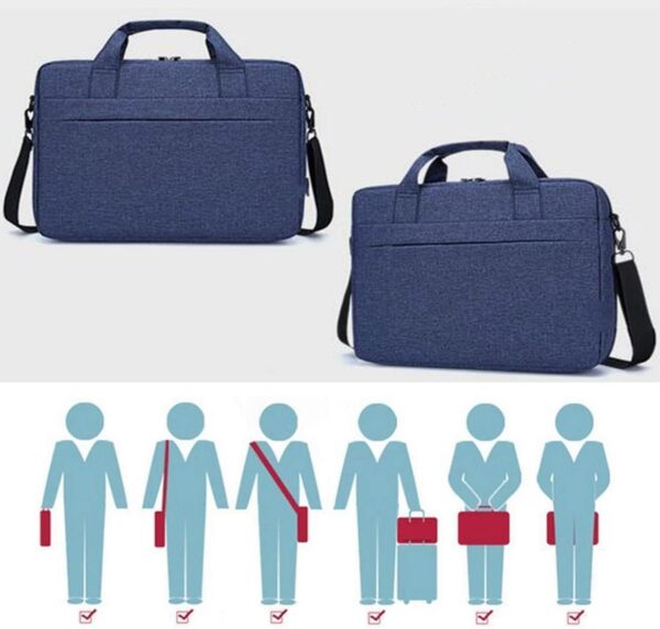 HirTa Unisex Req 15.6 Inch Messenger Shoulder Bag For Laptop Or Tablet, Sleek, Durable & Water-Repellent Fabric For Computer Accessories -Denim Blue - Image 3