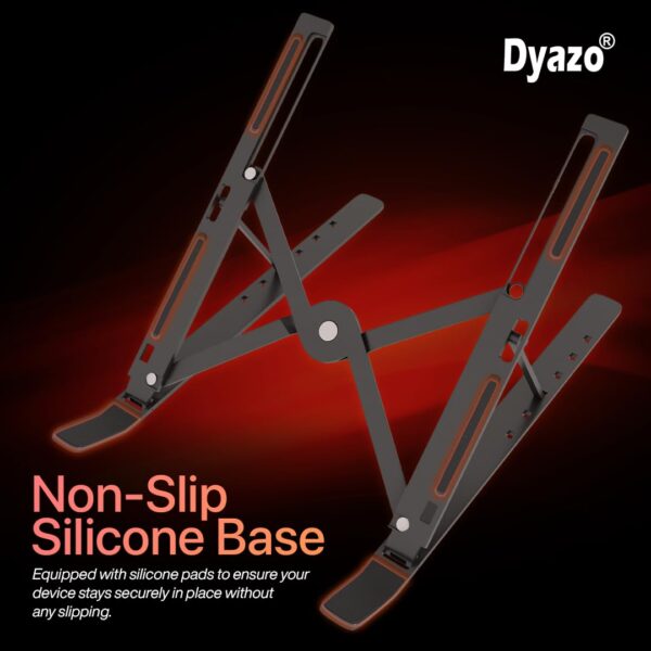 Dyazo Zigzag Height Adjustable Ventilated Aluminium Tabletop Laptop Stand with 6 Angles Multi-Angle Compatible for MacBook Air Pro, HP, Lenovo, Dell & Other 10-15.6'' Laptops, Notebooks (Space Grey) - Image 6