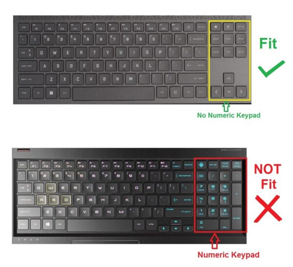 RAYA Keyboard Cover for HP OMEN 15, HP OMEN 16 & HP OMEN 17 Gaming Laptops (Black) - Image 2