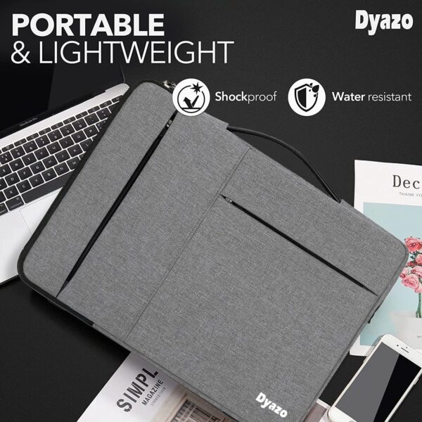 DYAZO 15" to 15.6 Inch Laptop Sleeve/Cover with Handle & Two Front Accessories Pockets Compatible for Apple, Dell, Lenovo, Asus, Hp, Samsung, Mi, MacBook and Other Notbooks (Grey) - Image 5