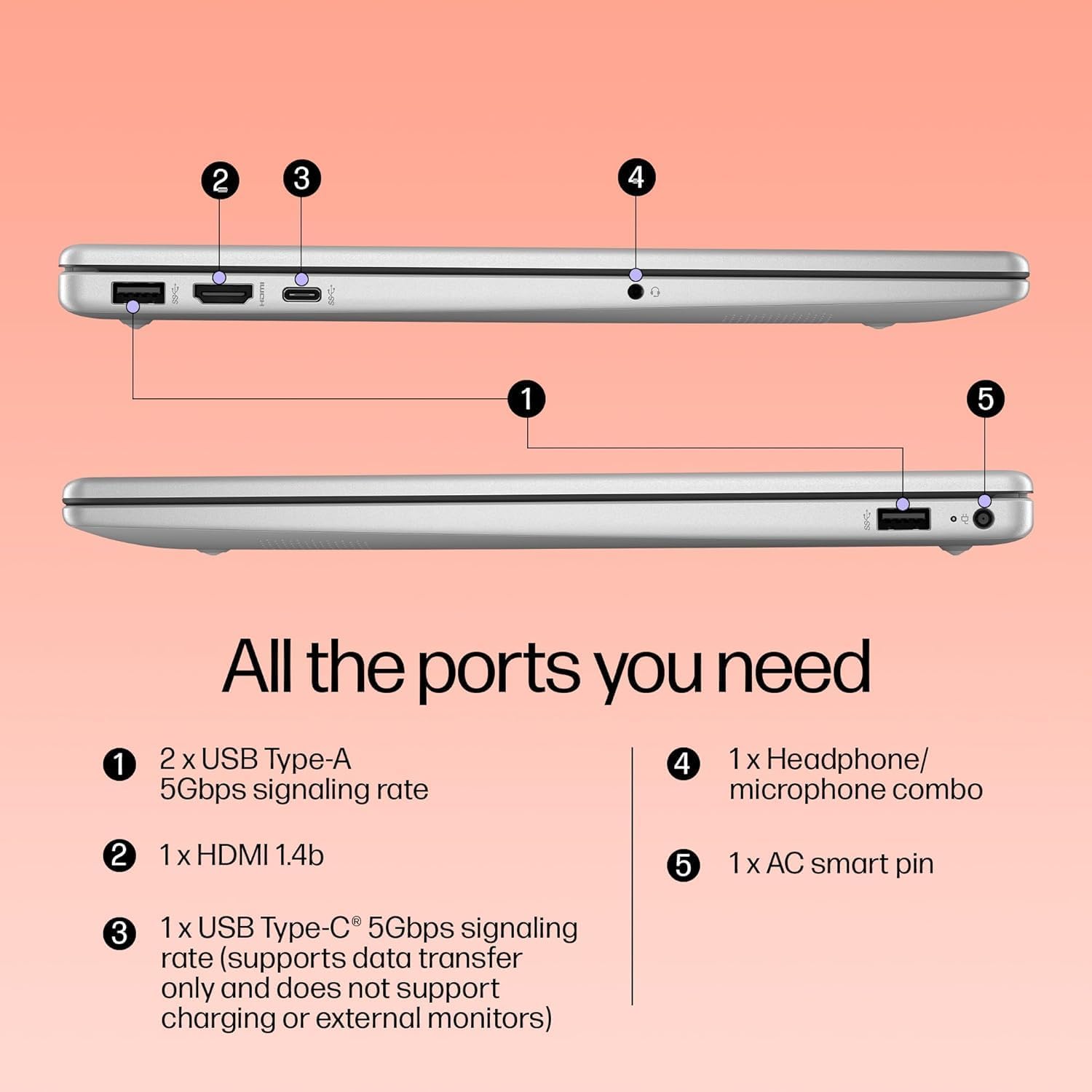HP 15 (2026), AMD Athlon Dual Core 7120U - (8 GB DDR5/512 GB SSD/AMD Radeon 610M Graphics/DOS) Thin and Light Business Laptop/15.6" HD Display/Turbo Silver/Copilot Key/1.5kg - Image 5