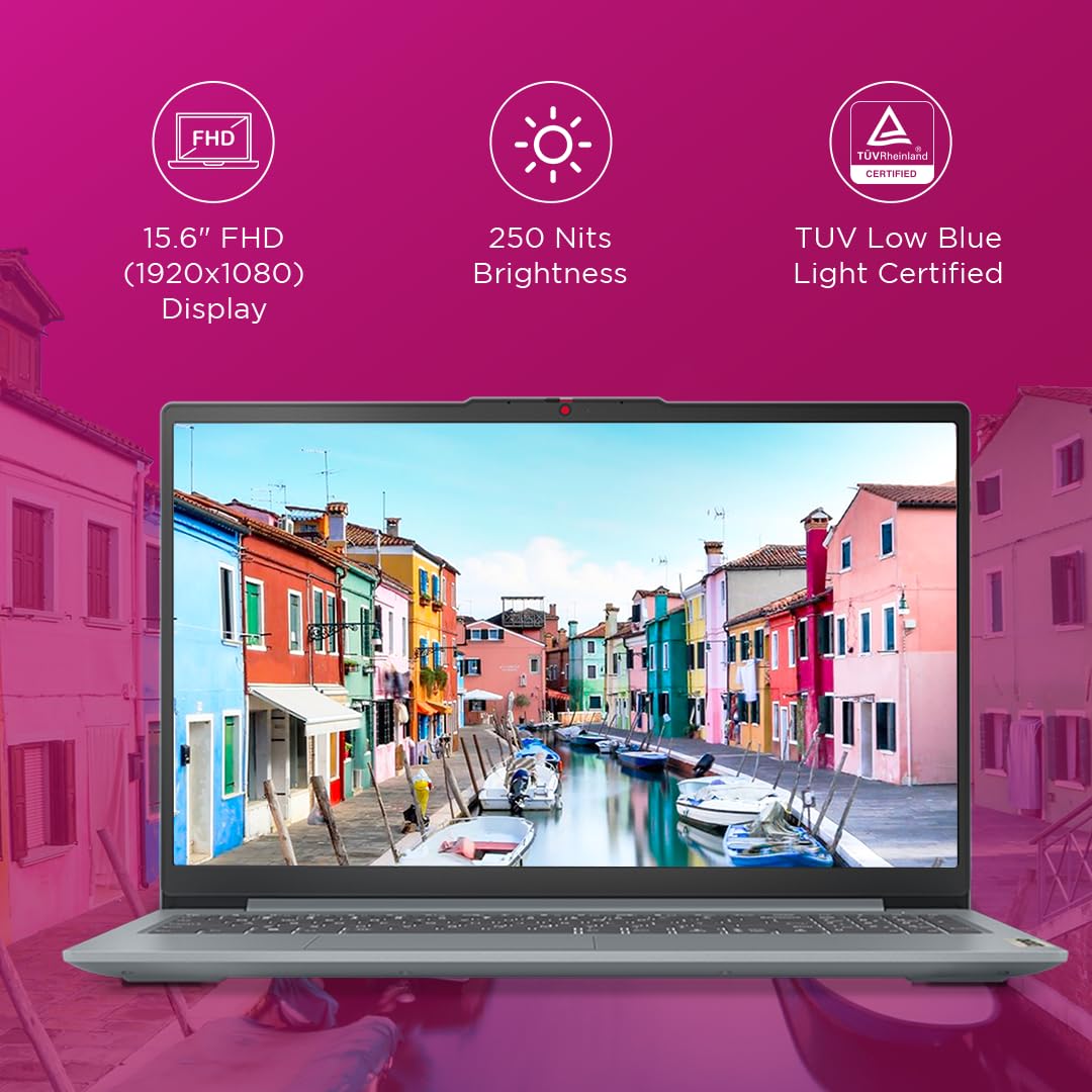 Lenovo Ideapad Slim 3 AMD Ryzen 5 7520U 15.6" (39.6cm) FHD Thin and Light Laptop (16GB/512GB SSD/Windows 11/Microsoft 365 Basic + Office Home 2024/Backlit Keyboard/Grey/1.6Kg), 82XQ00XDIN - Image 2