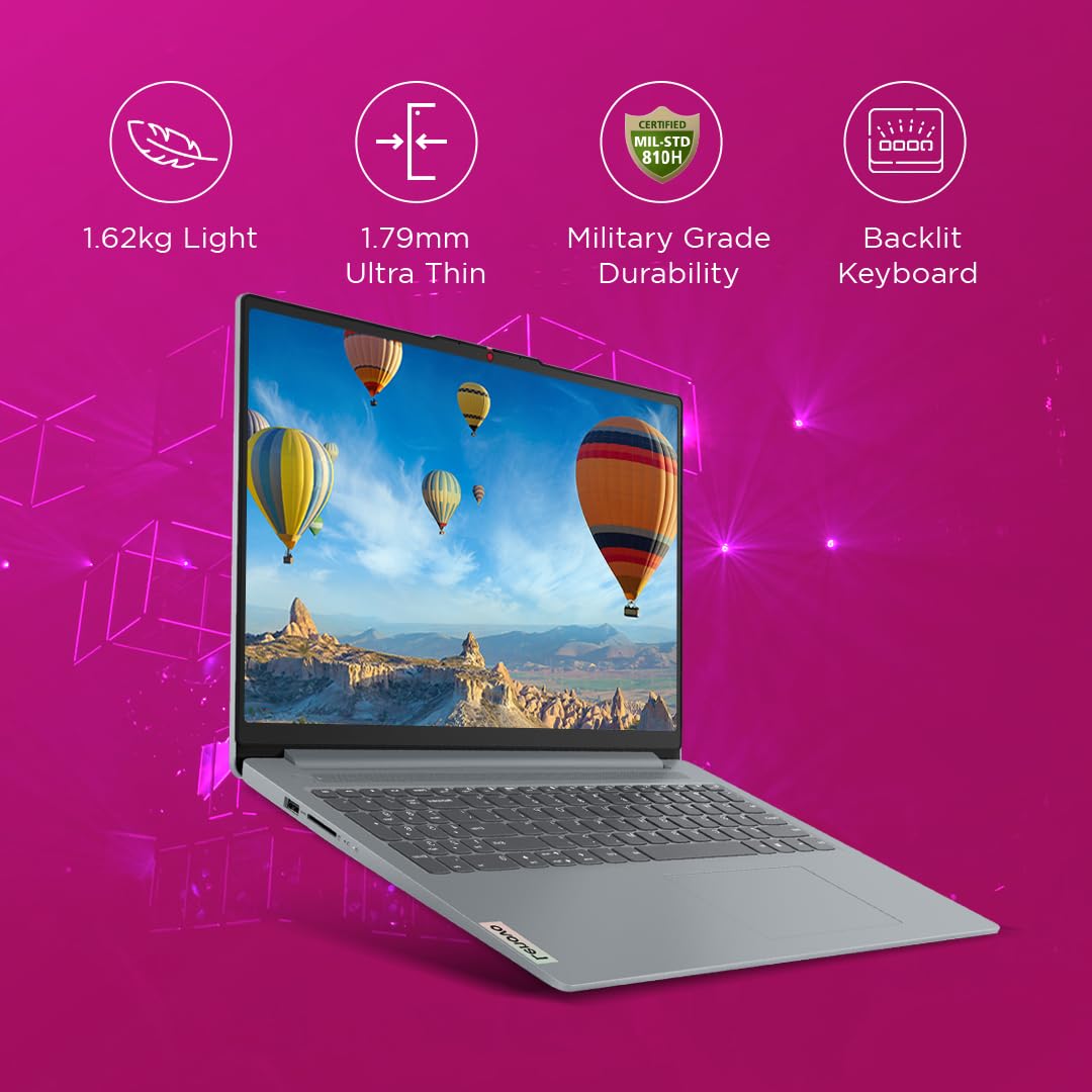 Lenovo Ideapad Slim 3 AMD Ryzen 5 7520U 15.6" (39.6cm) FHD Thin and Light Laptop (16GB/512GB SSD/Windows 11/Microsoft 365 Basic + Office Home 2024/Backlit Keyboard/Grey/1.6Kg), 82XQ00XDIN - Image 6
