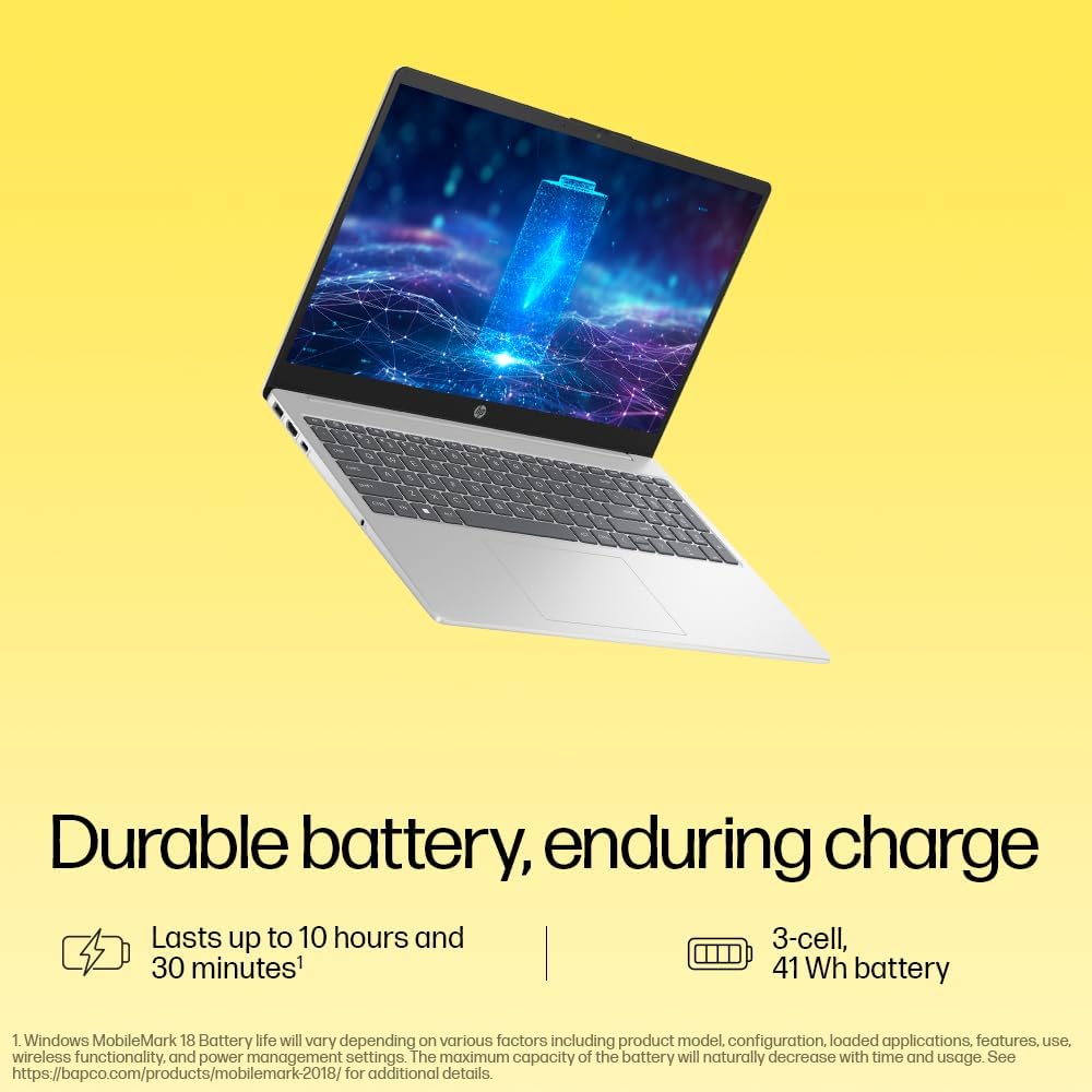 HP 15 (2026), AMD Ryzen 5 Hexa Core 7535U - (16 GB DDR5/512 GB SSD/AMD Radeon 660M Graphics/Windows 11 Home) Thin and Light Business Laptop/15.6" FHD Display/Turbo Silver/Copilot Key/1.5kg/MS Office - Image 6