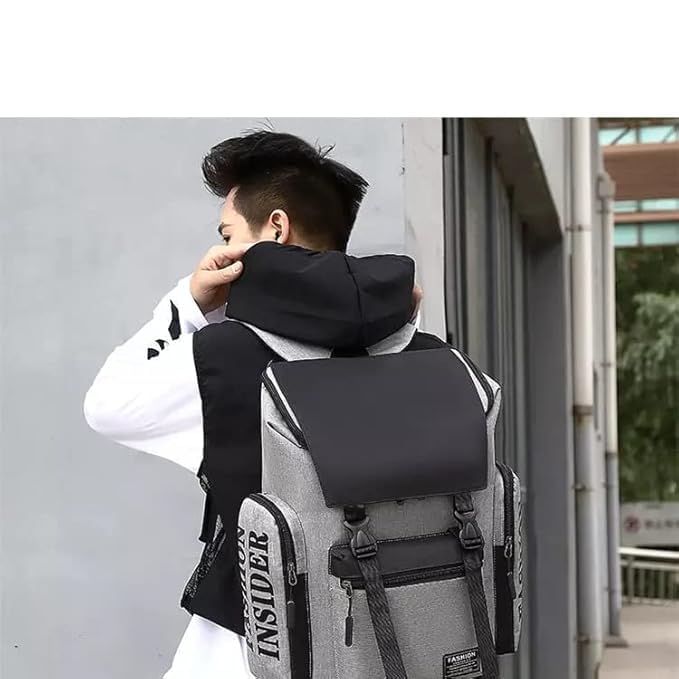 Waterproof Laptop Backpack for Men & Women, 15.6 Inch Laptop Bag, Oxford Fabric Travel Backpack with Multiple Pockets, College School Office Business Casual Daypack, Grey Black - Image 6