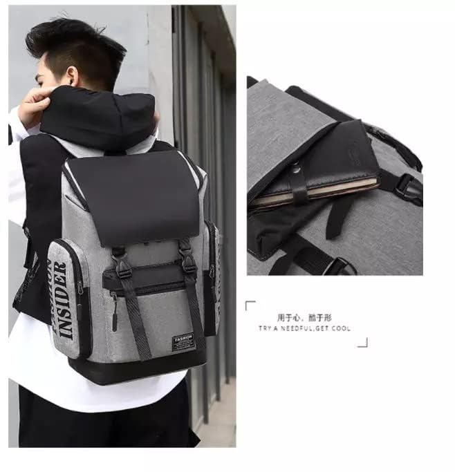 Waterproof Laptop Backpack for Men & Women, 15.6 Inch Laptop Bag, Oxford Fabric Travel Backpack with Multiple Pockets, College School Office Business Casual Daypack, Grey Black - Image 5
