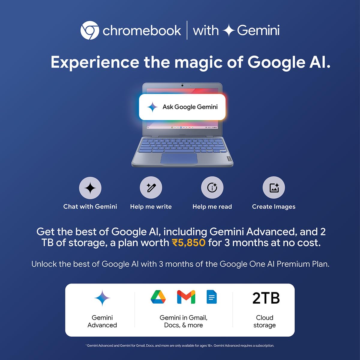 Lenovo Chromebook Intel Celeron N4500 (4GB RAM/64GB eMMC 5.1/11.6 Inch (29.46cm)/HD Display/2Wx2 Stereo Speakers/HD Camera/Chrome OS/Blue/1.21Kg), 82UY0014HA - Image 4