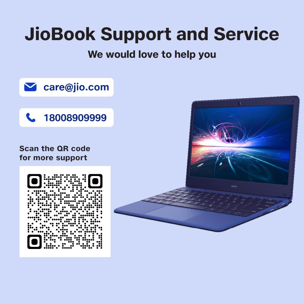 JioBook 11 with Lifetime Office | Android 4G Laptop Mediatek 8788 (JioOS) | Octa-core | 4GB RAM | 64 eMMC Storage | Thin and Light Laptop (11.6 inch, 990 Grams) | Dual Band WiFi + SIM | Blue - Image 7