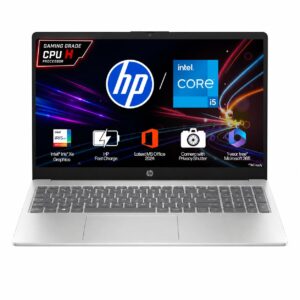HP 15, 13th Gen Intel Core i5-13420H, (16GB DDR4, 512GB SSD), FHD, Anti-Glare, Micro-Edge, 15.6''/39.6cm, Win11, M365 Basic(1yr)* Office24, Silver, 1.65kg, FR0045TU, Camera w/Shutter, Backlit Laptop