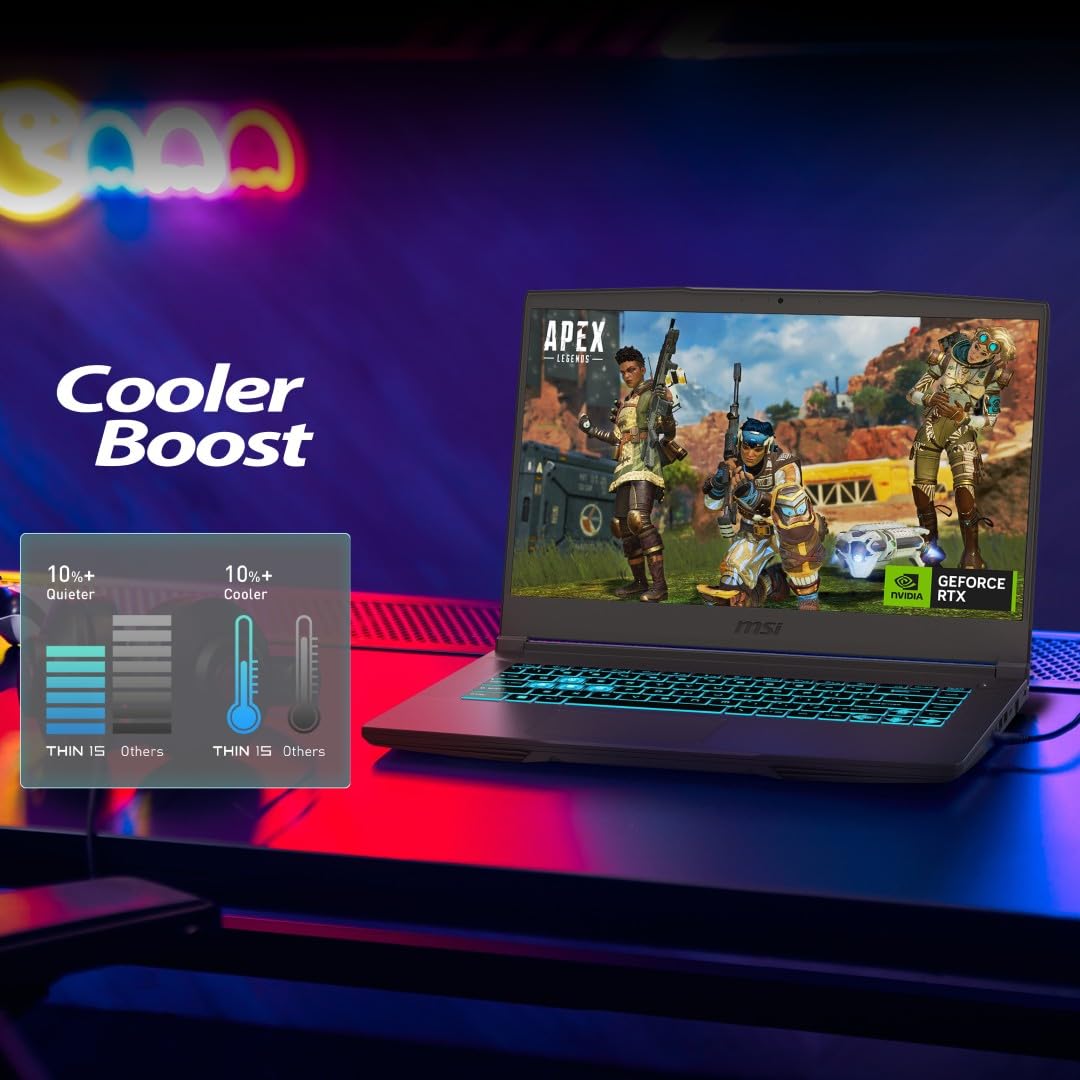 MSI Thin 15, Intel 13th Gen. i5-13420H, 40CM FHD 144Hz Gaming Laptop (16GB/512GB NVMe SSD/Windows 11 Home/NVIDIA GeForce RTX 3050, GDDR6 6GB/Cosmos Gray/1.8Kg) B13UDX-129IN - Image 3