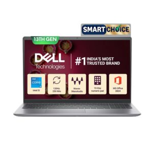 Dell 15 Smart Choice (Previously Inspiron), 13th Gen Intel Core i5-1334U (16GB RAM, 1TB SSD) FHD, 15.6"/39.62cm, Windows 11 MSO'24, Silver, 1.62kg, 12 Month McAfee, Backlit KB, Thin & Light Laptop