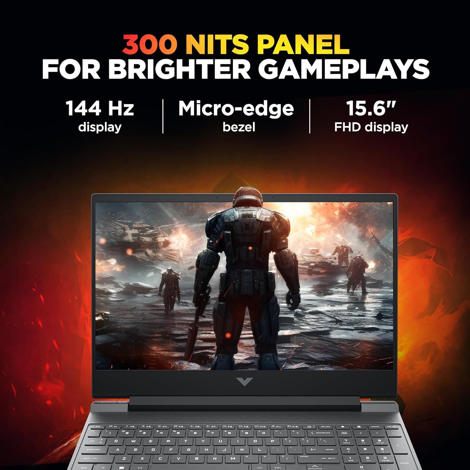 HP Victus, AMD Ryzen 7 7445HS, 4GB RTX 2050, 16GB DDR5(Upgradable) 512GB SSD, FHD, 144Hz, 300 nits, IPS, 15.6''/39.6cm, Win11, M365* Office24, Mica Silver, 2.29kg, fb3123AX, Backlit, Gaming Laptop - Image 6