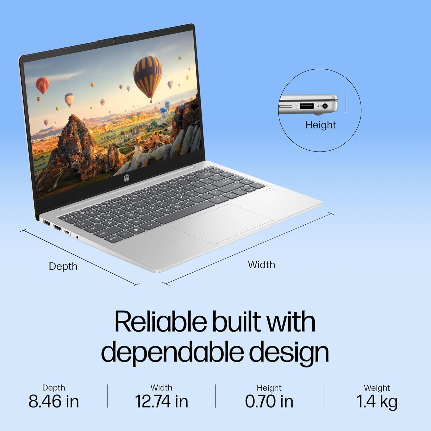 HP Professional 14, 13th Gen Intel Core i5-1334U Turbo Boost, 16GB DDR4, 512GB SSD, Win 11 Pro, MSO 21 Pro, Silver Gray, 1.49kg, 14 inch Laptop, UHD Graphics, Backlit KB - Image 6