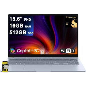SAMSUNG Galaxy Book4 Edge Laptop 15.6" FHD Anti-Glare Qualcomm 8-core Snapdragon X (Up to 45 Tops) 16GB RAM 512GB SSD for Creator Designer Business Professional Win11 ICP Hub w/Copilot+ AI
