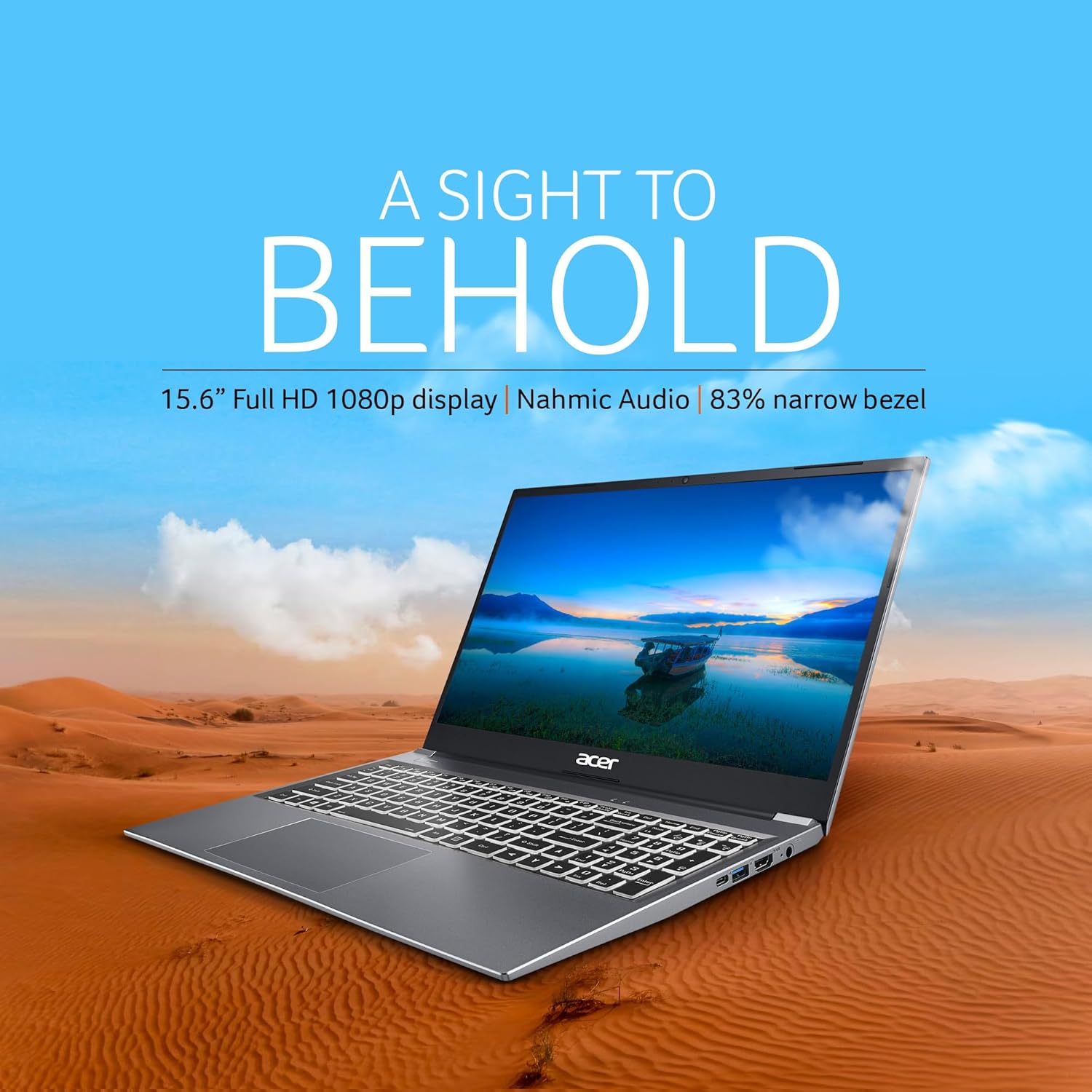 acer Aspire Lite, AMD Ryzen 3 5300U Processor, 16 GB RAM, 512GB SSD, Full HD, 15.6"/39.62cm, Windows 11 Home, Steel Gray, 1.59KG, AL15-41, Metal Body, Premium Thin and Light Laptop - Image 5