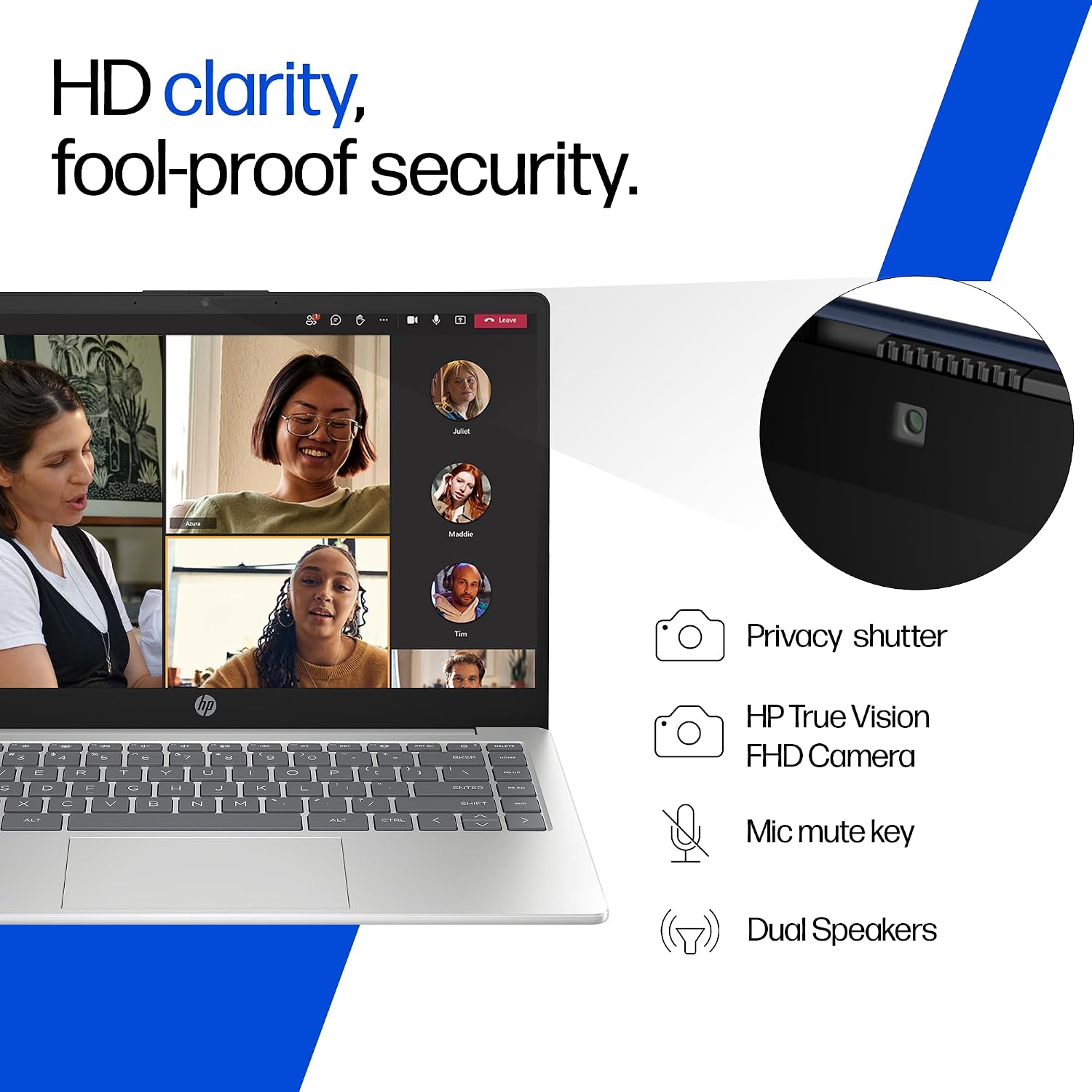 HP 14, Intel Core 5-120U (16GB DDR4, 512GB SSD), FHD, Micro -Edge, Anti-Glare, 14''/35.6cm, Win11, M365* Office24, Silver, 1.41kg, ep0385tu, FHD Camera, Iris Xe Graphics, Backlit Laptop - Image 10