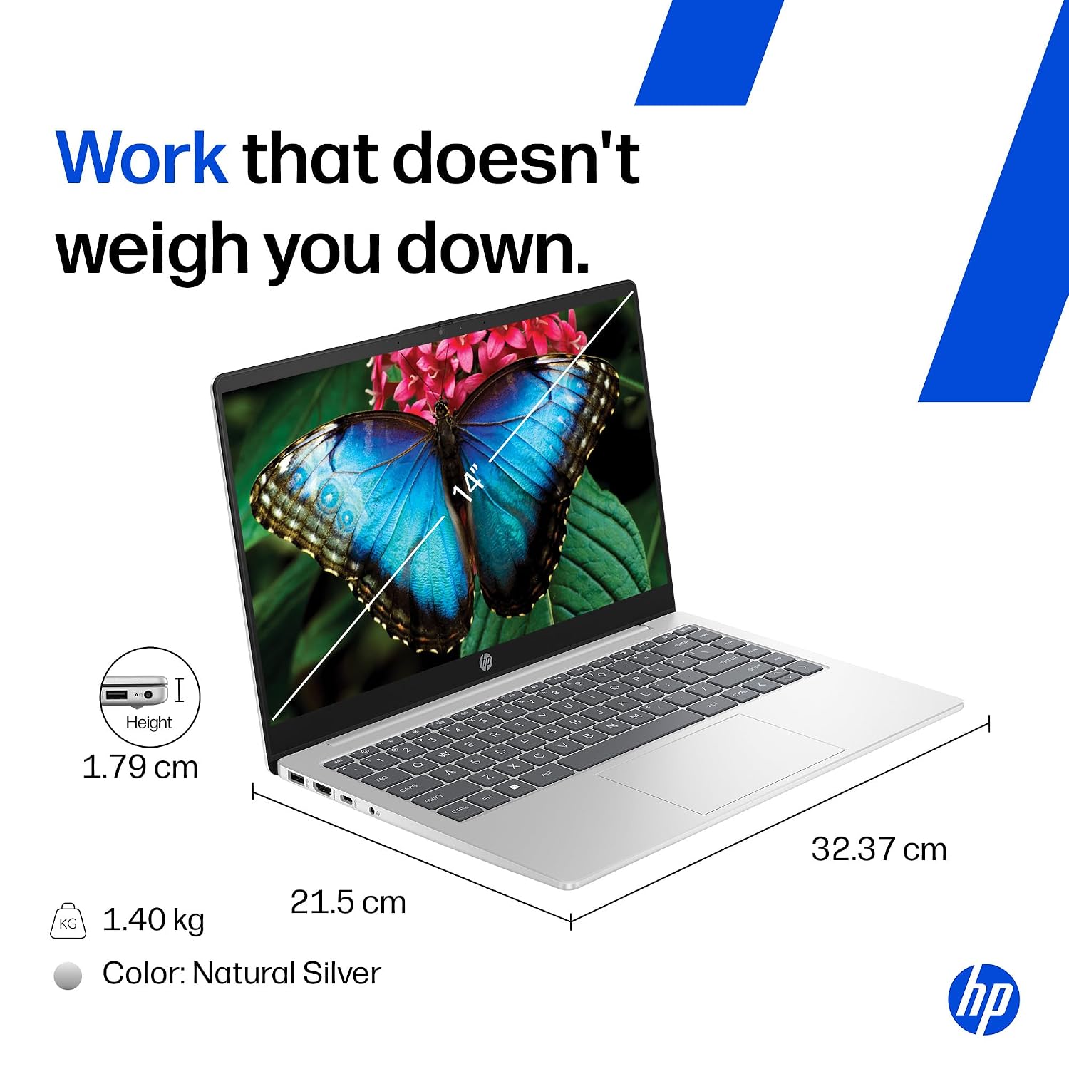 HP 14, AMD Ryzen 7 7730U (16GB DDR4, 512GB SSD) FHD, Anti-Glare, Micro-Edge, 14''/35.6cm, Win11, M365 Basic(1yr), Office Home24, Silver,1.4kg, EM0104AU, FHD Camera w/Privacy Shutter, Backlit Laptop - Image 12