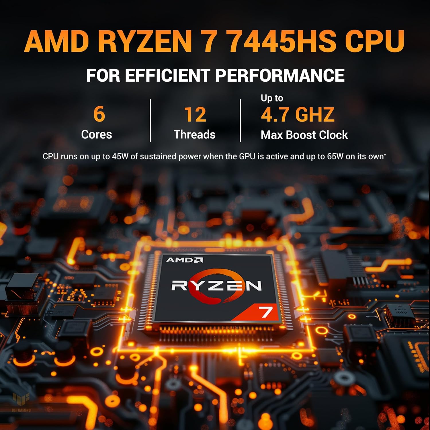 ASUS TUF A15 (2025), AMD Ryzen 7 7445HS,RTX 3050-4GB,75W TGP,16GB DDR5(Upgradeable Upto 64GB) 512GB SSD,FHD,15.6",144Hz,RGB Keyboard,Windows 11,Graphite Black,2.3 Kg FA506NCG-HN199W, Gaming Laptop - Image 5