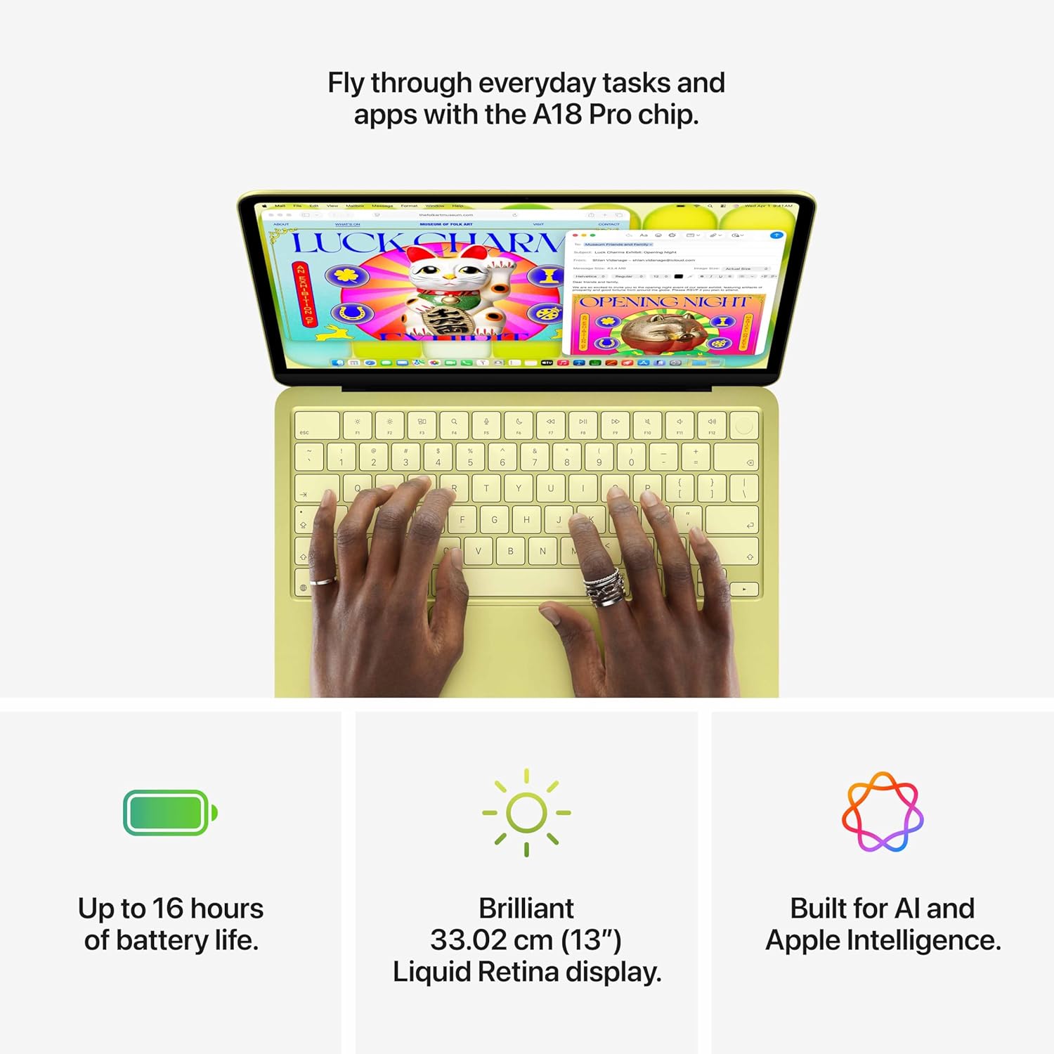 Apple 2026 MacBook Neo 13″ Laptop with A18 Pro chip: Built for AI and Apple Intelligence, Liquid Retina Display, 8GB Unified Memory, 256GB SSD Storage, 1080p FaceTime HD Camera; Citrus - Image 5